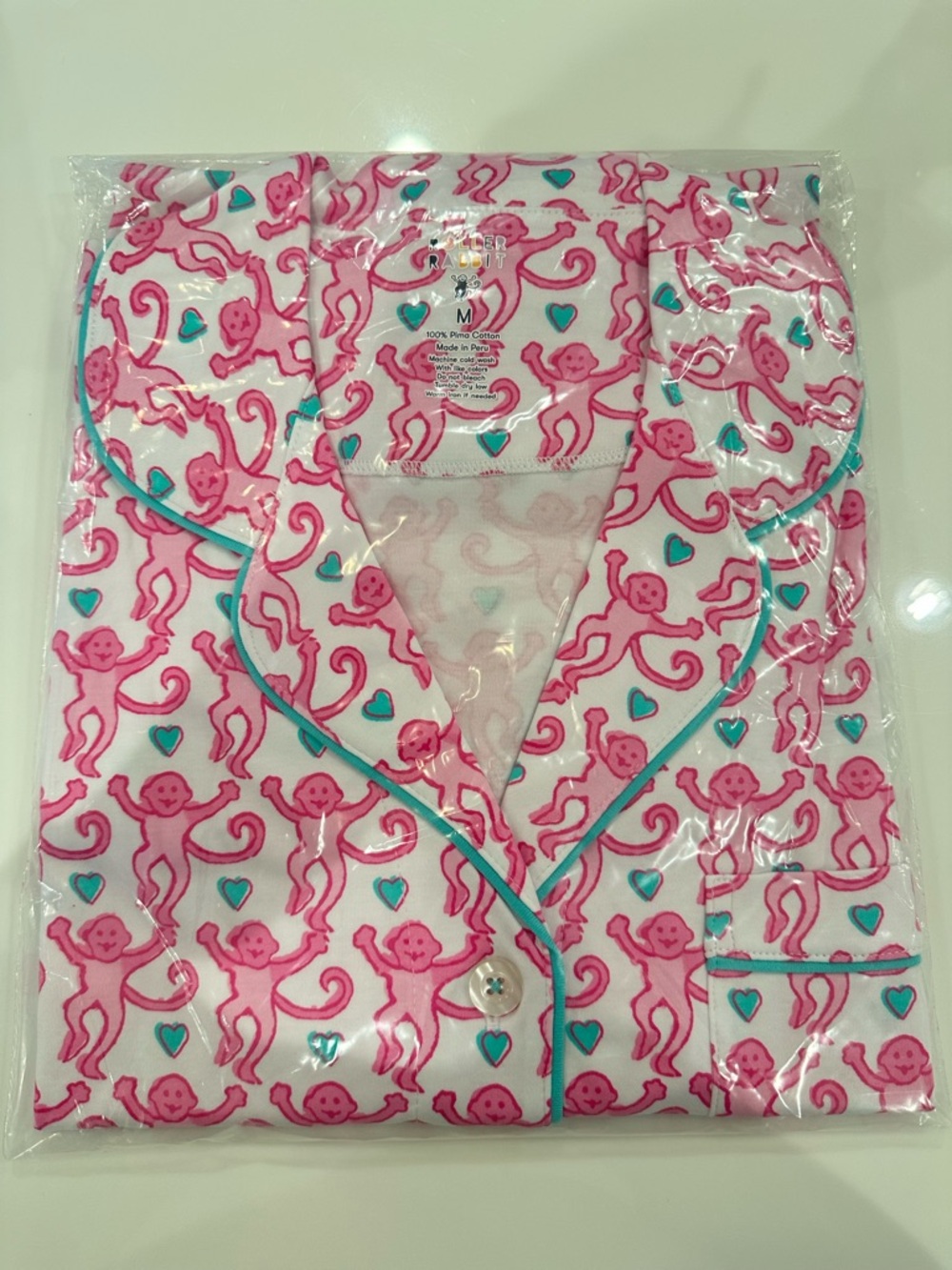Roller Rabbit Lovely Monkey Polo  Pajama Set 
Bubblegum